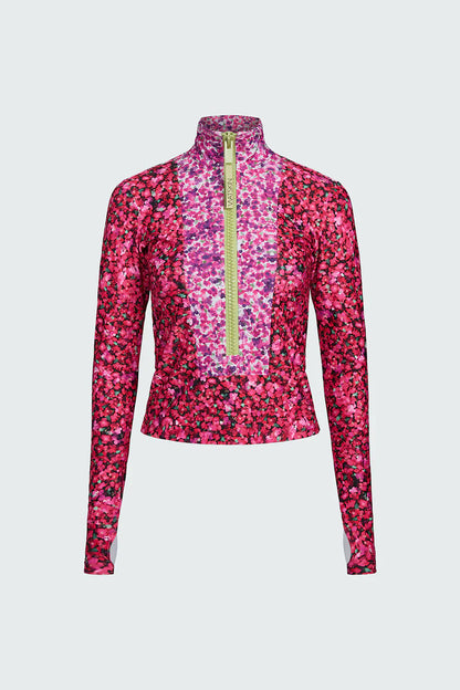 Watskin Sunwear Mia 1/2 Zip Pullover in Mini Floral