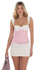 Lucy in the Sky Two-Toned Lace Top in Pink