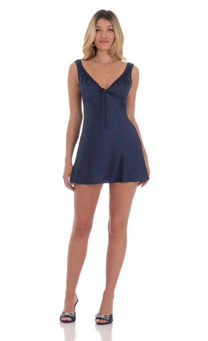 Lucy in the Sky Satin V-Neck Dress