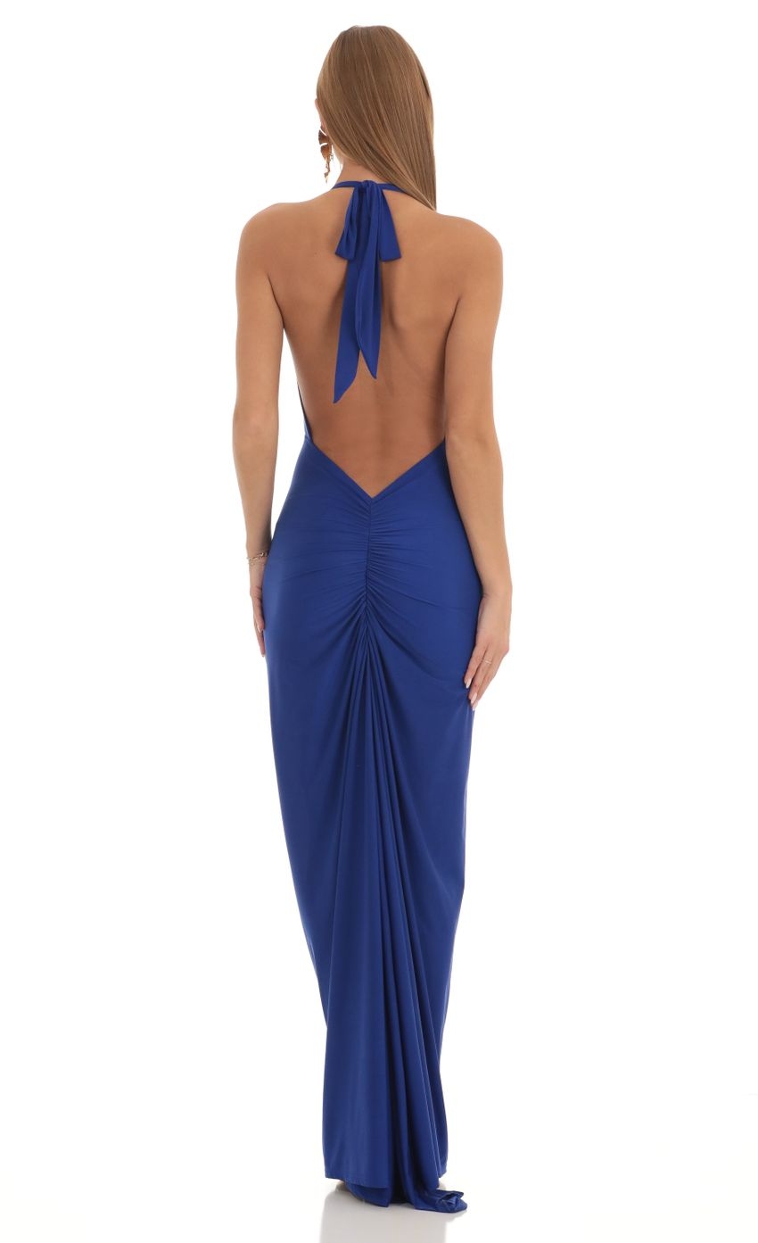 Lucy in the Sky Shimmer Open Back Halter Bodycon Dress