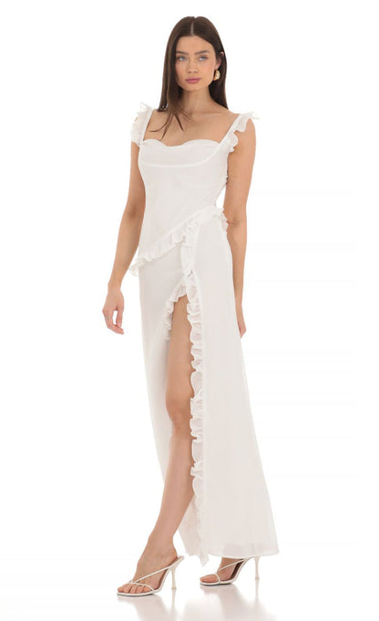 Lucy in the Sky Chiffon Ruffle Dress