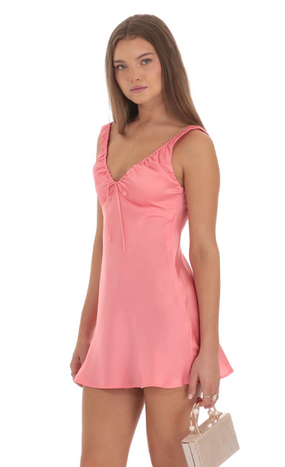 Lucy in the Sky Satin V-Neck Dress