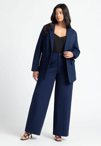 ELOQUII The Ultimate Stretch Long Two Button Blazer - Maritime Blue