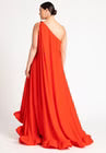 ELOQUII Dramatic Ruffle Gown - Bright Orange