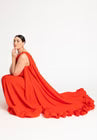 ELOQUII Dramatic Ruffle Gown - Bright Orange