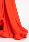 ELOQUII Dramatic Ruffle Gown - Bright Orange