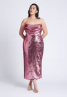 ELOQUII Corset Bodice Sequin Dress - Pink Power