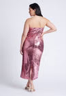 ELOQUII Corset Bodice Sequin Dress - Pink Power