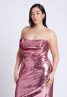 ELOQUII Corset Bodice Sequin Dress - Pink Power