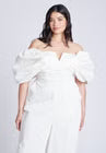 ELOQUII Off The Shoulder Jumpsuit - Coconut Milk