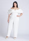 ELOQUII Off The Shoulder Jumpsuit - Coconut Milk