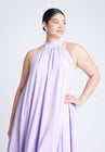 ELOQUII High Low Dramatic Ruffle Detail Dress - Lilac Breeze