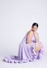 ELOQUII High Low Dramatic Ruffle Detail Dress - Lilac Breeze