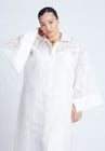 ELOQUII Floral Oversize Shirt Dress - White