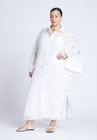 ELOQUII Floral Oversize Shirt Dress - White