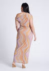 ELOQUII Printed Mesh Dress - Angela Stripe