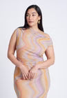ELOQUII Printed Mesh Dress - Angela Stripe
