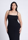 ELOQUII Ribbed Fringe Dress - Black Onyx