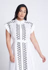 ELOQUII Embroidered Midi Dress - Bright White