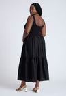 ELOQUII Mixed Fabric Tank Dress - Black Onyx