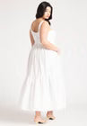 ELOQUII Mixed Fabric Tank Dress - White