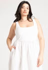 ELOQUII Mixed Fabric Tank Dress - White