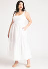 ELOQUII Mixed Fabric Tank Dress - White
