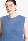 ELOQUII Shell Crochet Sweater Dress