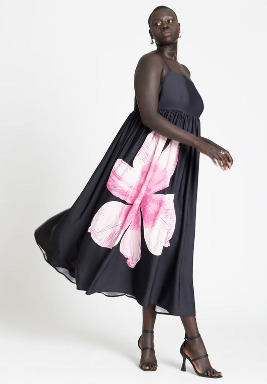 ELOQUII Printed Flower Maxi Dress - Floral Photo