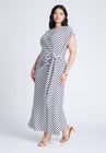 ELOQUII Easy Tee Dress - Navy Cream Stripe