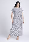 ELOQUII Easy Tee Dress - Navy Cream Stripe