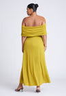 ELOQUII Off The Shoulder Maxi Dress - Avocado Oil