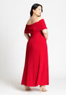 ELOQUII Off The Shoulder Maxi Dress - Equestrian Red