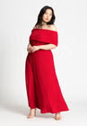ELOQUII Off The Shoulder Maxi Dress - Equestrian Red