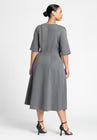 ELOQUII Seam Detail Ponte Work Dress - Grey Heather