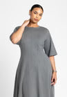 ELOQUII Seam Detail Ponte Work Dress - Grey Heather