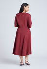 ELOQUII Seam Detail Ponte Work Dress - Cabernet
