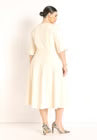 ELOQUII Seam Detail Ponte Work Dress - White Smoke
