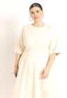 ELOQUII Seam Detail Ponte Work Dress - White Smoke