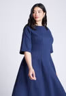ELOQUII Seam Detail Ponte Work Dress - Rich Navy