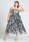 ELOQUII Paillette Dress With Big Skirt - Silver