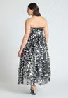ELOQUII Paillette Dress With Big Skirt - Silver