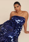 ELOQUII Paillette Dress With Big Skirt - Navy