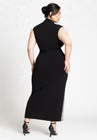 ELOQUII Funnel Neck Knit Dress With Sequin - Black Onyx