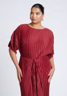 ELOQUII Draped Plisse Dress - Rumba Red