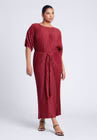ELOQUII Draped Plisse Dress - Rumba Red