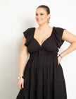 ELOQUII Ruffled Tiered Maxi Dress - Black Onyx