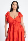 ELOQUII Ruffled Tiered Maxi Dress - High Risk Red
