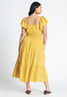 ELOQUII Ruffled Tiered Maxi Dress - Calendula