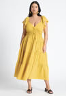 ELOQUII Ruffled Tiered Maxi Dress - Calendula